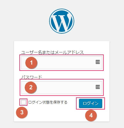 ワードプレスのログイン画面