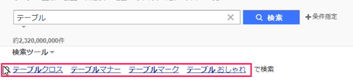 Yahooの虫眼鏡キーワード
